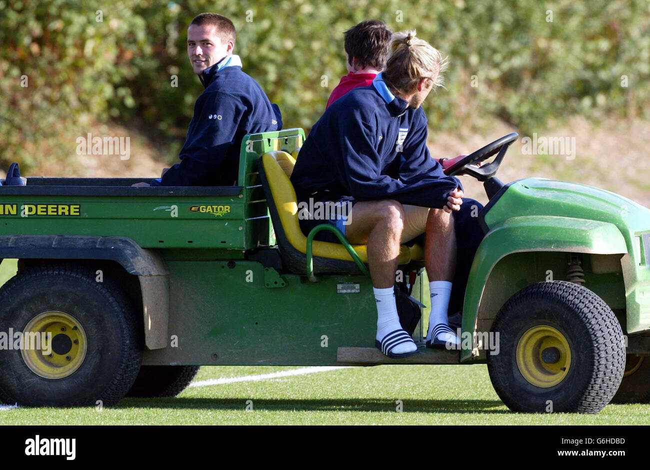 Englands david beckham michael owen training session london colney hi