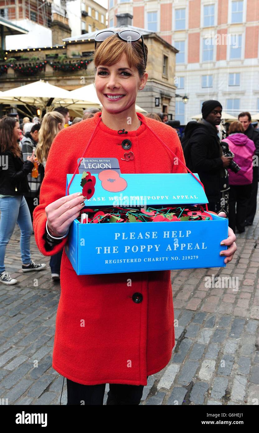 Strictly contestants selling poppies in London Stock Photo