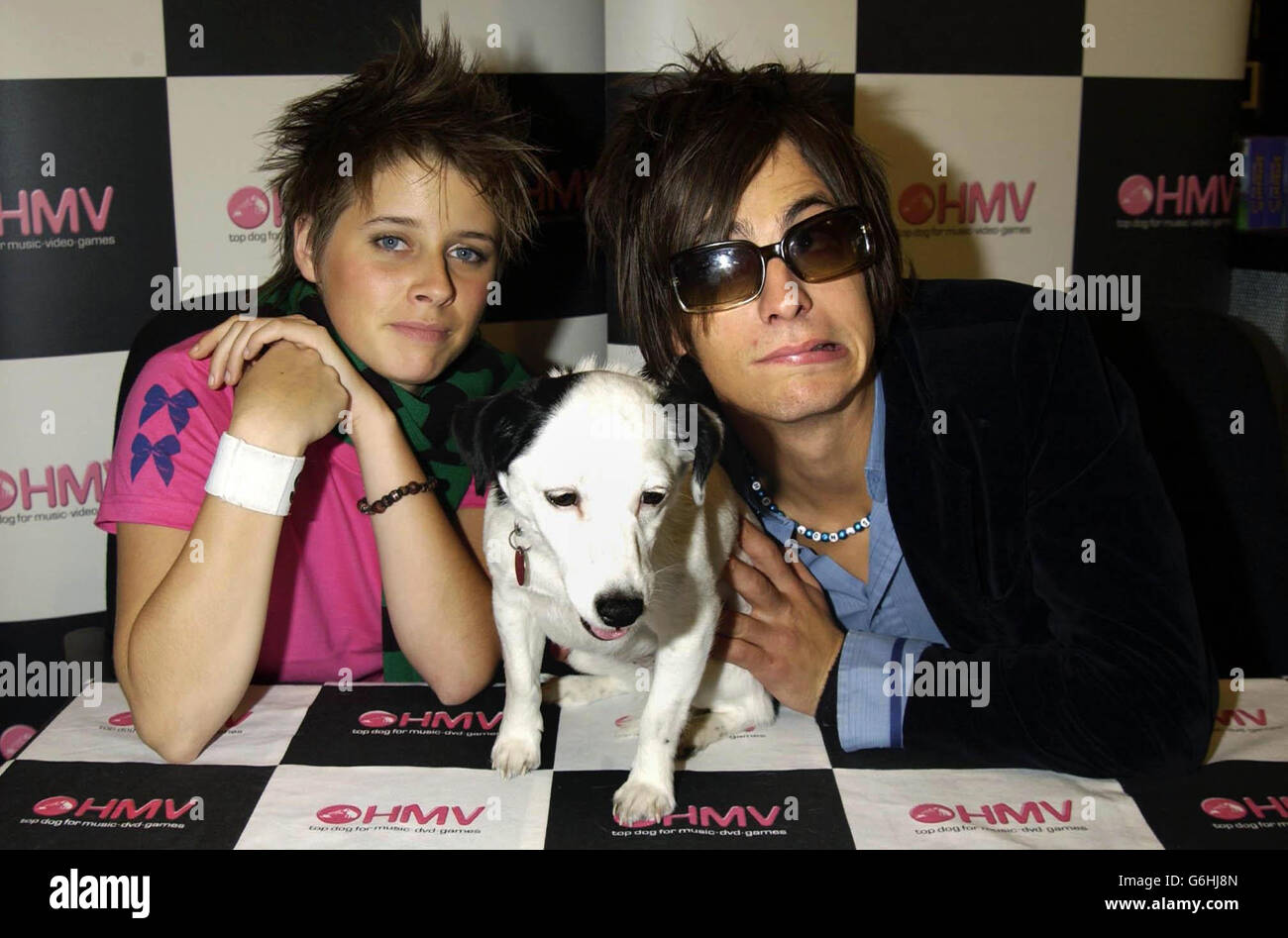 Fame Academy winner Alex Parks (left) and fellow student Peter Brame ...