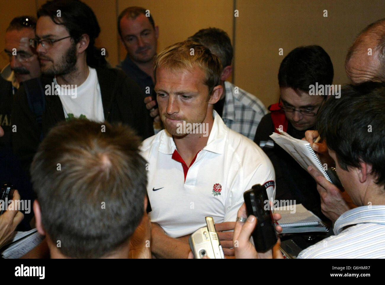 England scrum half Matt Dawson speaks to reporters during a press conference, at the Sheraton England scrum half Matt Dawson speaks to reporters during a press conference, at the Sheraton