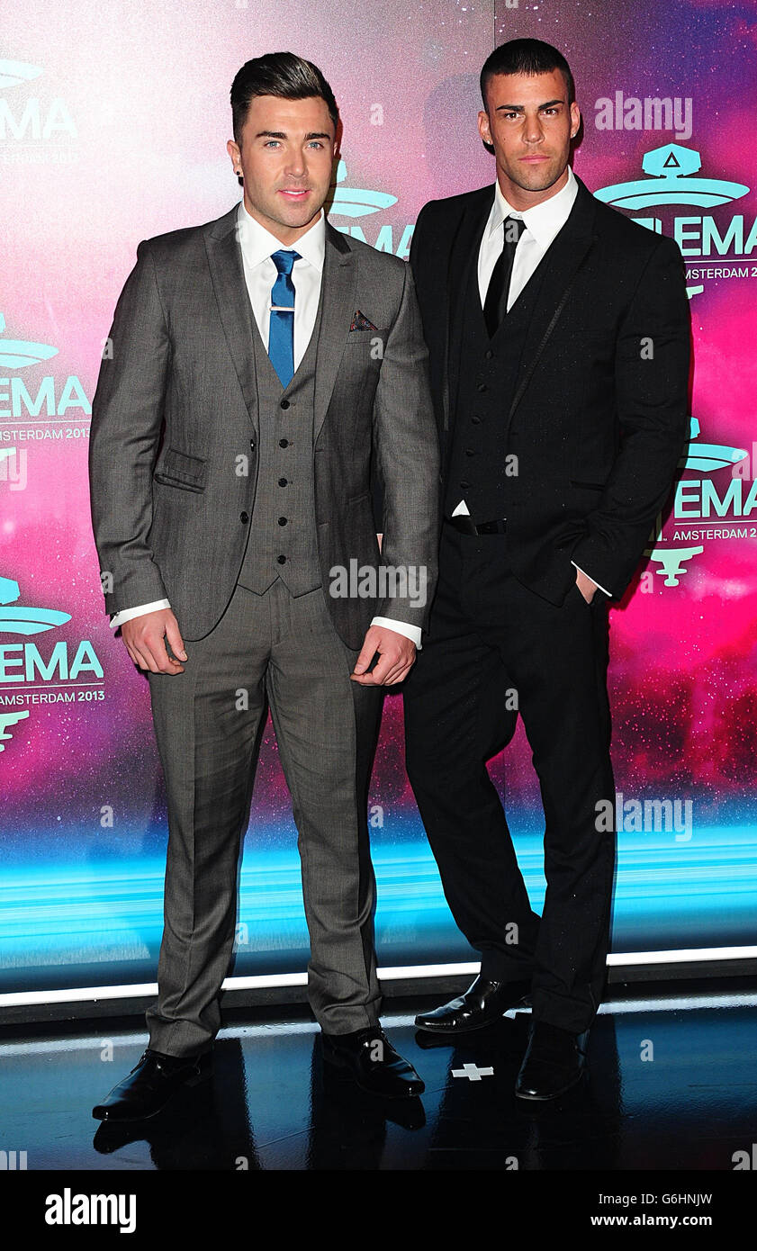 James Tindale and Jay Gardner of Geordie Shore arriving for the 2013