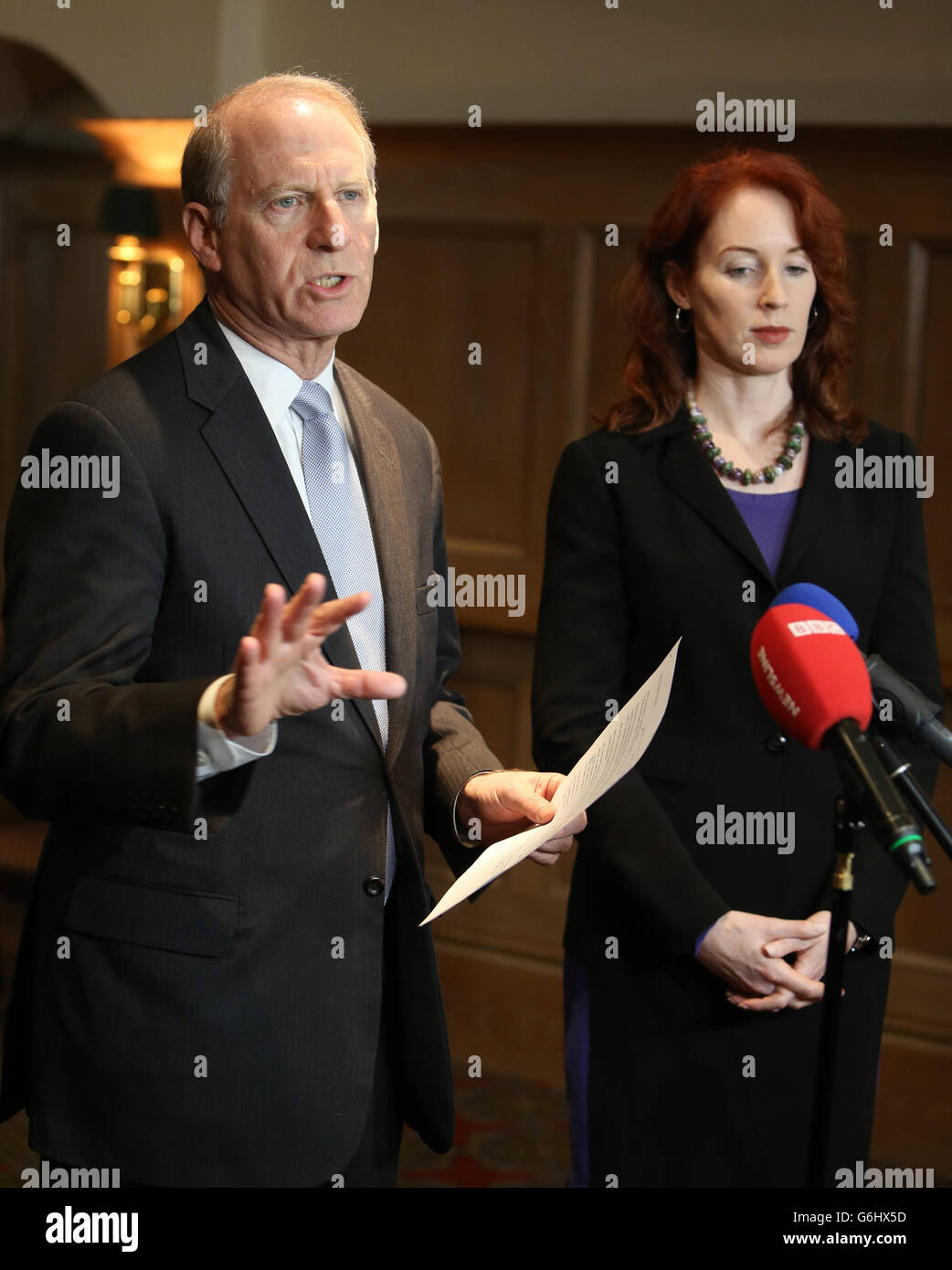 Dr Richard Haass, with Harvard professor Meghan O'Sullivan, speaking to