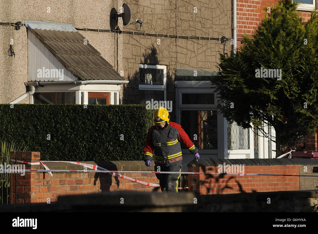 House fire in Derbyshire Stock Photo Alamy