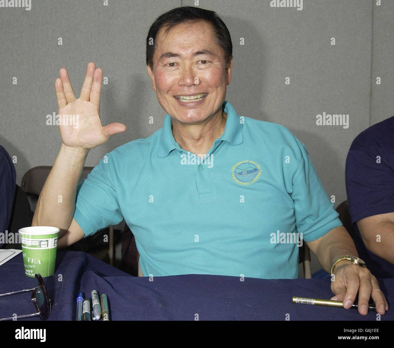 Actor George Takei, who played Sulu in the Star Trek television series and films, during a signing session at the Collectormania 4 film festival and collector's fair held at the Centre:MK, Milton Keynes. Stock Photo