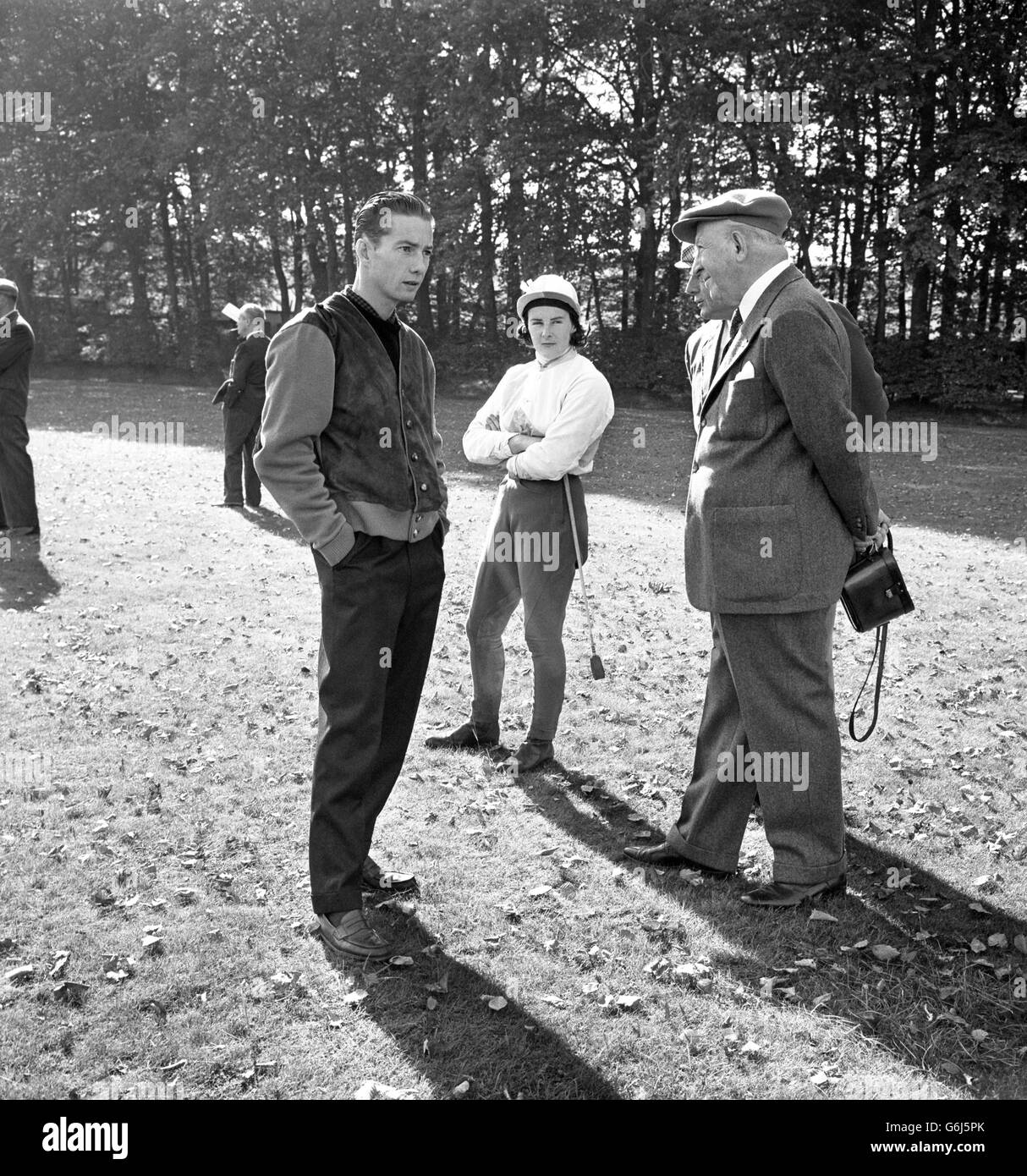 Jockey Lester Piggott is pictured with his wife Susan on Newmarket