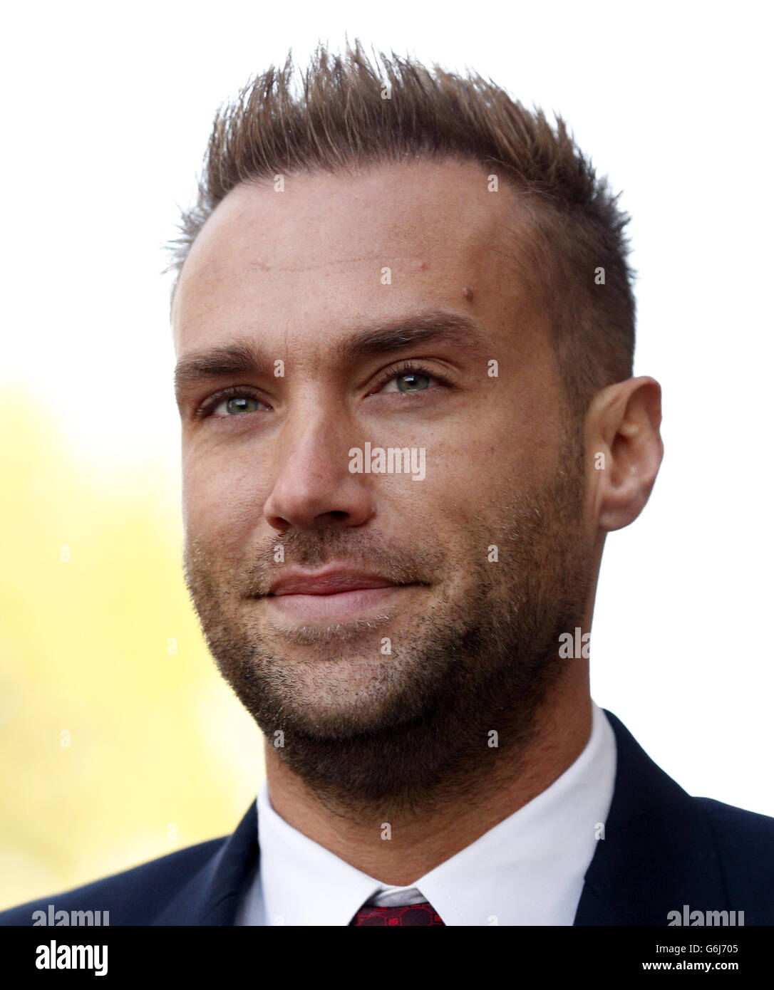 Calum Best arrives at the Old Bailey as the phone hacking trial continues. Stock Photo