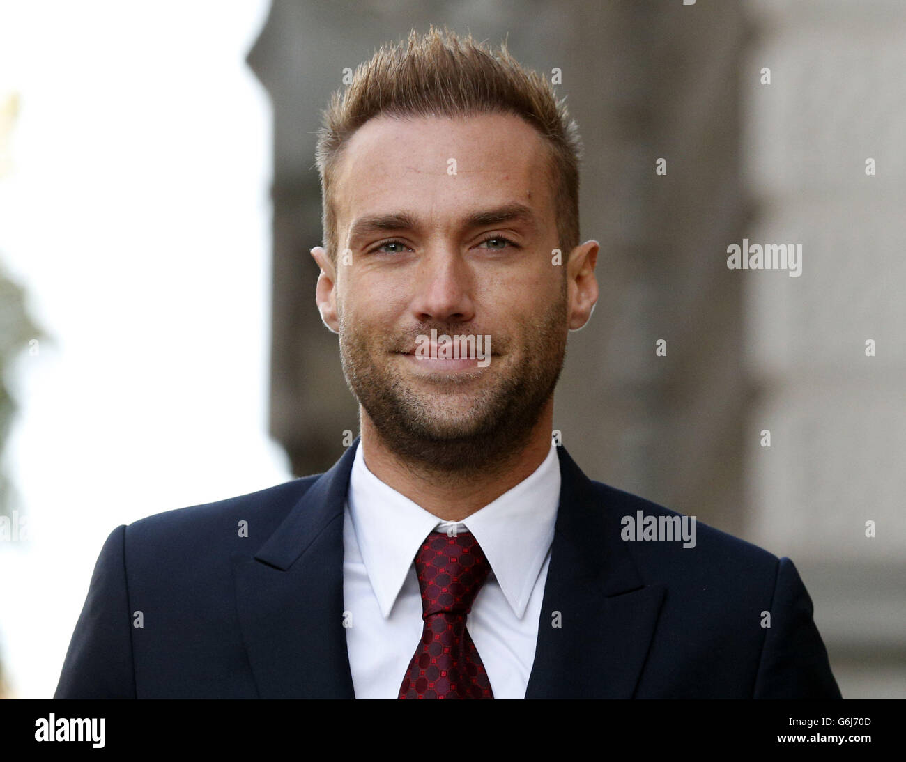 Calum Best arrives at the Old Bailey as the phone hacking trial continues. Stock Photo