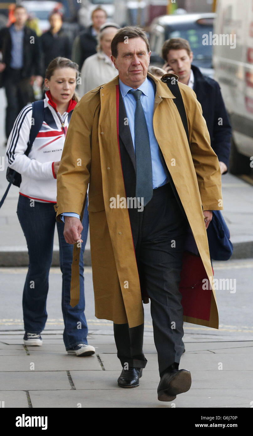 Former News of the World royal editor Clive Goodman arrives at the Old Bailey as the phone hacking trial continues. Stock Photo