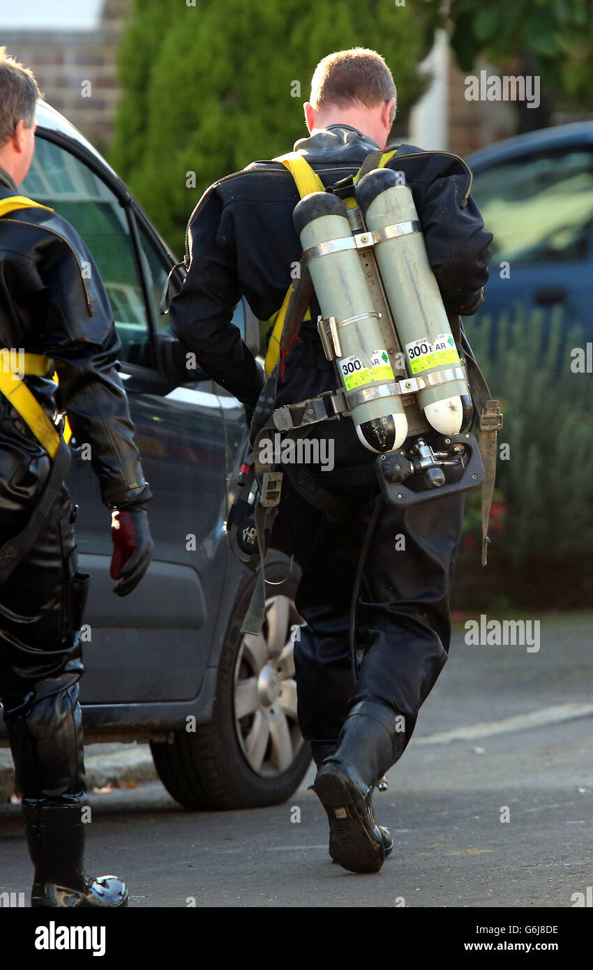 Officers from the Underwater and Confined Space Search Team during the