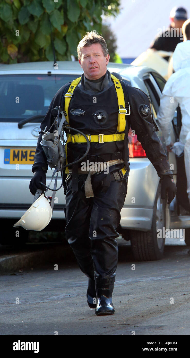 Officers from the Underwater and Confined Space Search Team during the