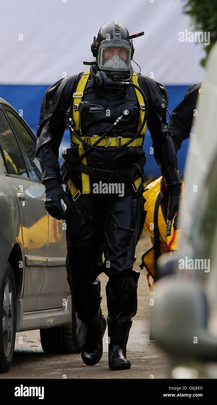 Officers from the Underwater and Confined Space Search Team during the