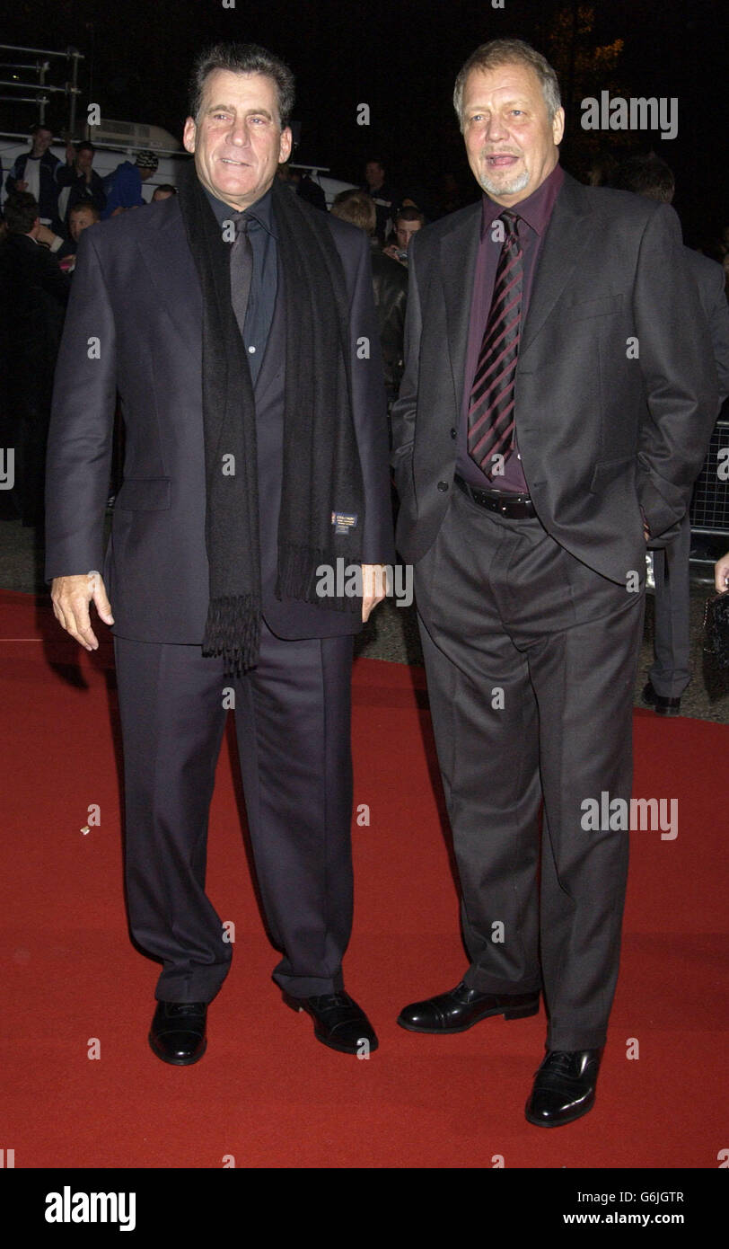 Starsky and Hutch actors Paul Michael Glaser (left) and David Soul arrive for the annual National Television Awards at the Royal Albert Hall in central London. Stock Photo