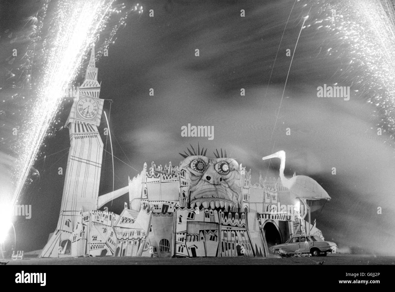 Parliamentary Fireworks for Guy Fawkes Stock Photo