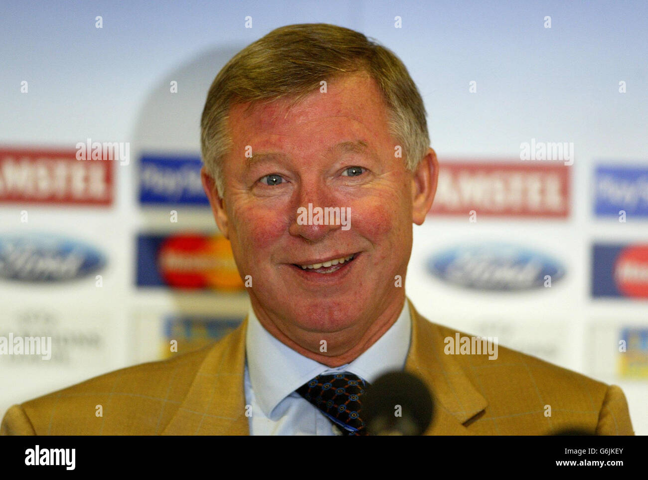 Manchester United manager Sir Alex Ferguson speaking at a press