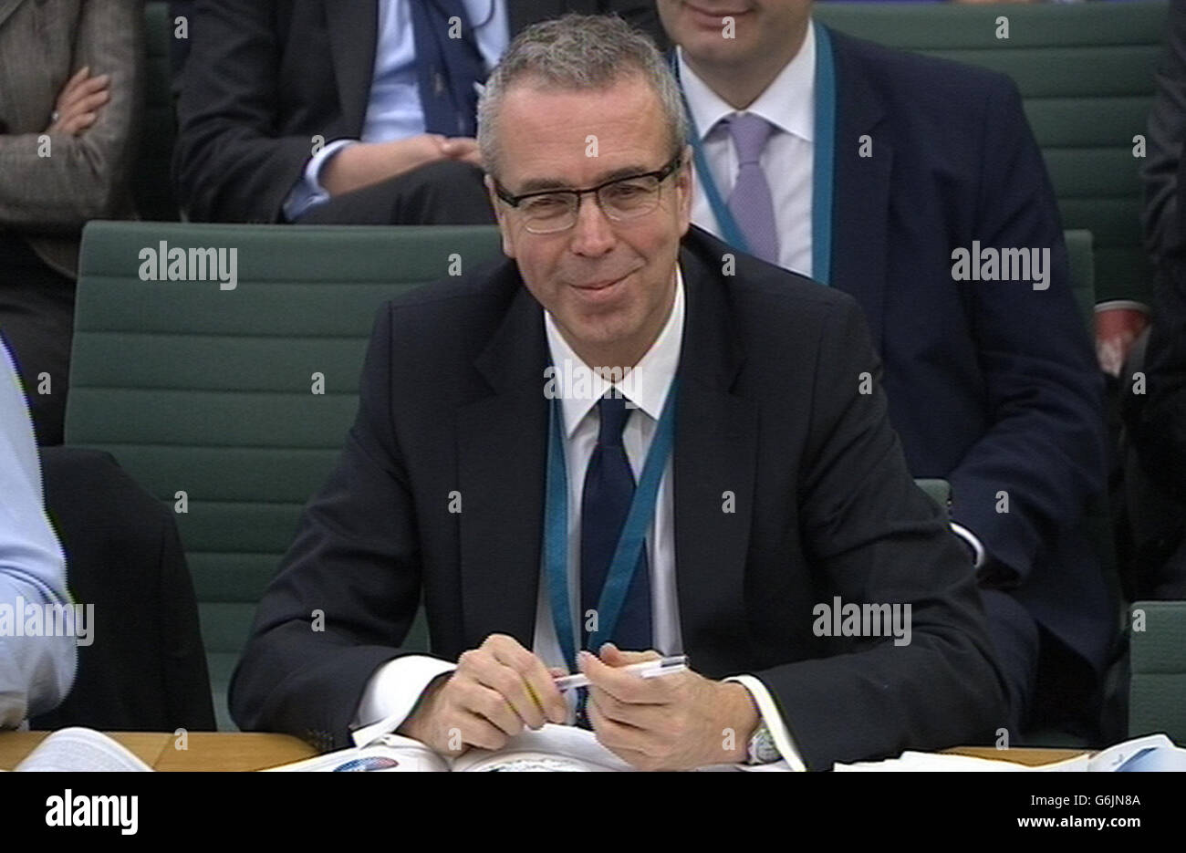 Director General of High Speed 2 David Prout answers questions in front of the Transport Select Committee at the House of Commons, central London on a contested report predicting the HS2 rail project could benefit the UK by &pound;15 billion a year. Stock Photo