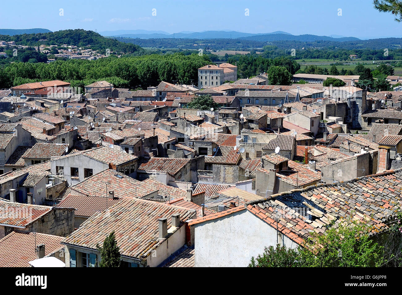Sommieres in the French department of Gard Stock Photo