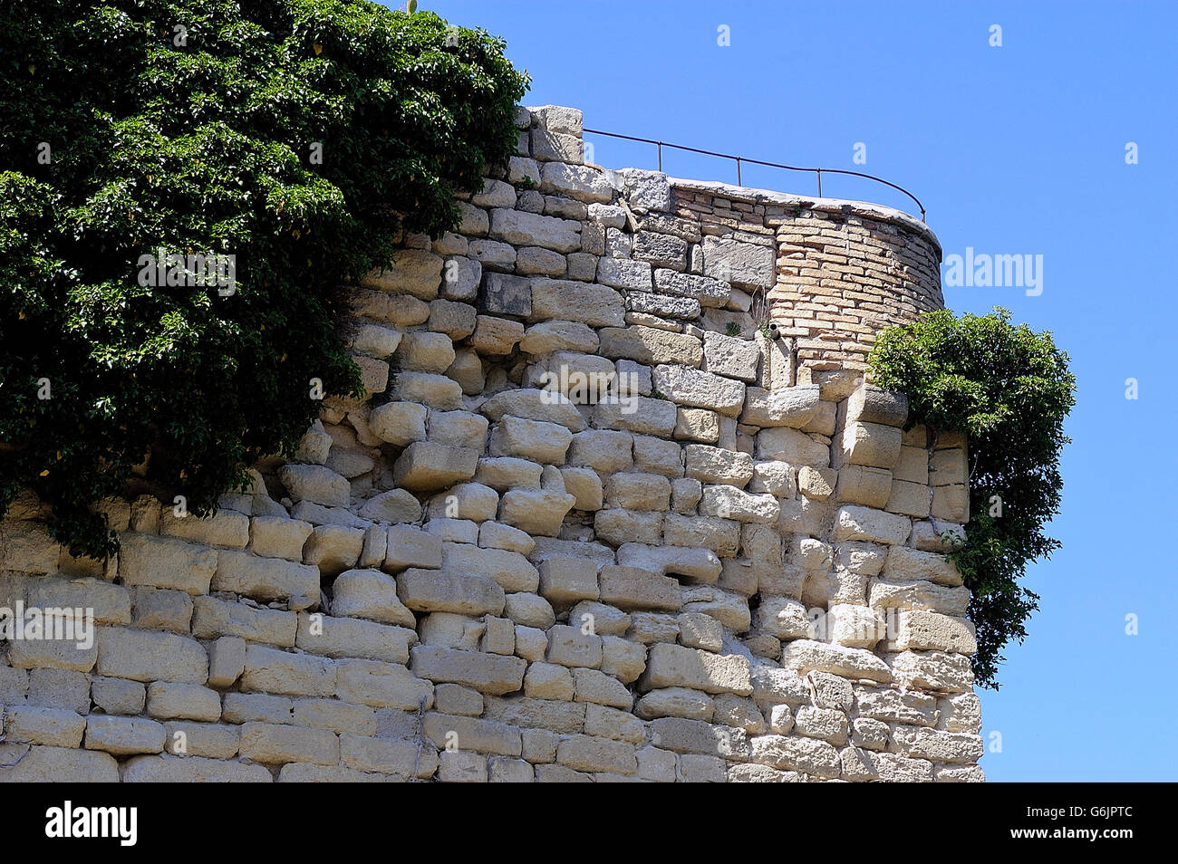fortifications of the town of Sommieres in the French department of Gard Stock Photo
