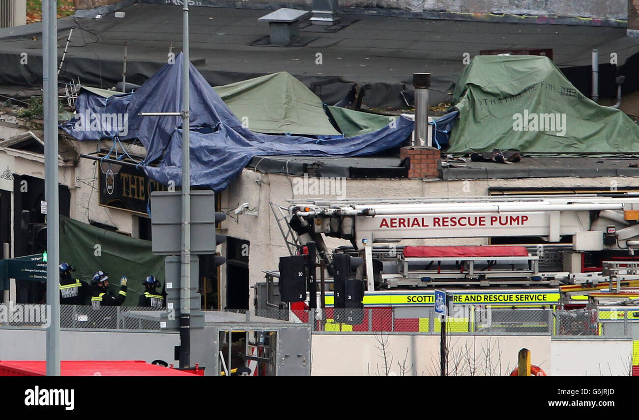 Glasgow helicopter crash. Scottish Fire and Rescue service at the