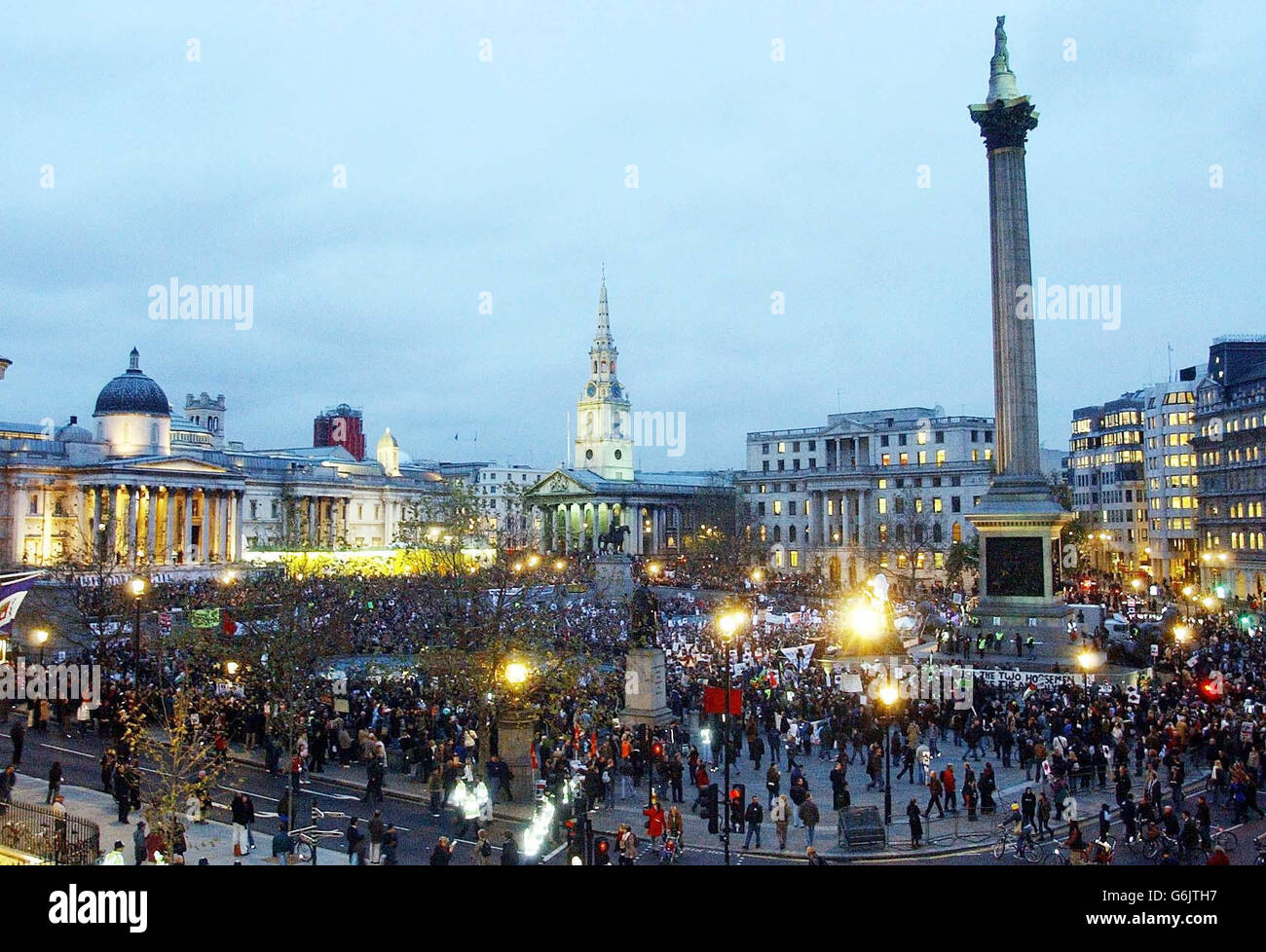 Protest in Trafalgar Square Stock Photo - Alamy