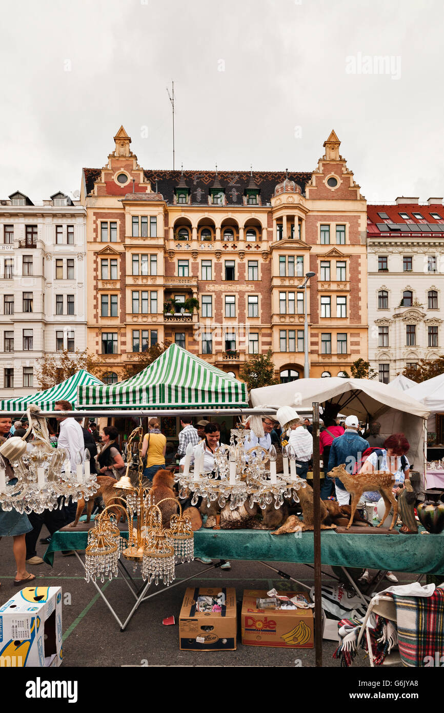 Flea market at the Naschmarkt square in Vienna, Austria, Europe Stock Photo