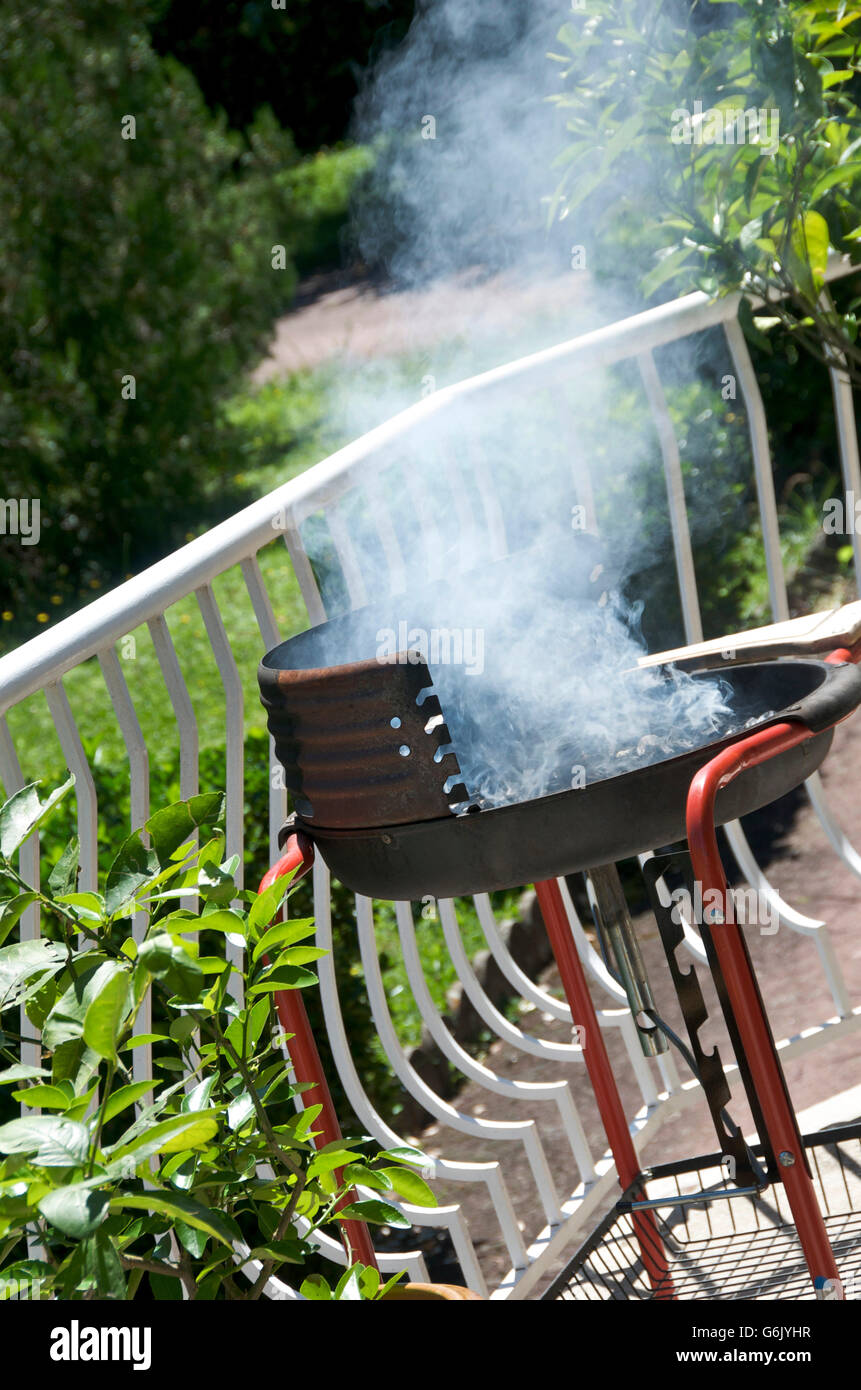 Barbecue, burning charcoal Stock Photo Alamy