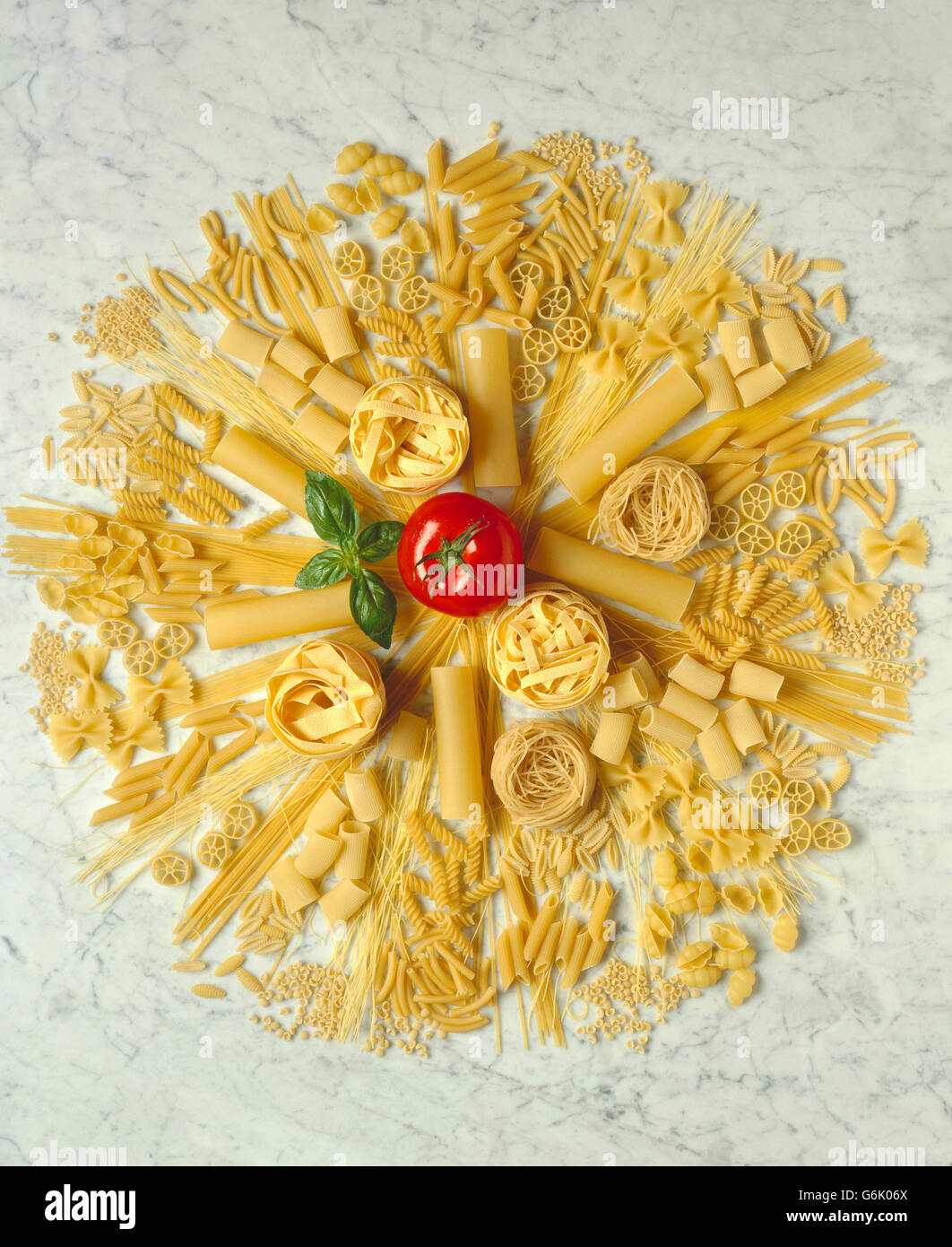 Italian pasta, tomato Stock Photo