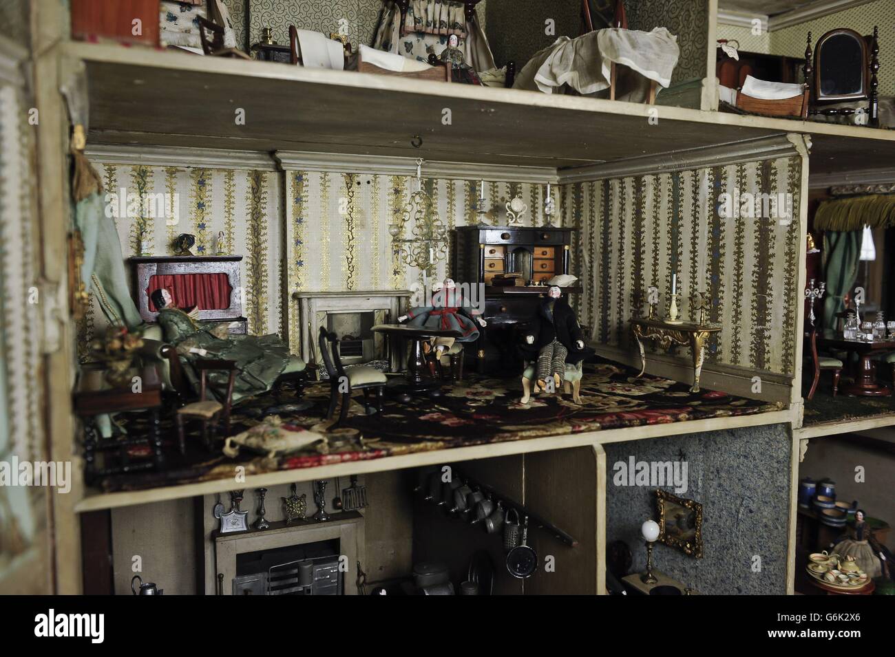 A Victorian doll's house which is to be auctioned at Chorley's in Gloucestershire, on 28 November 2013. Stock Photo