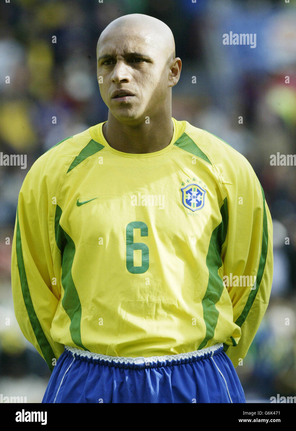 Roque Junior lines up for Brazil ahead of their 1-0 win over Jamaica, in a  friendly international at the Walkers Stadium, in Leicester Stock Photo -  Alamy