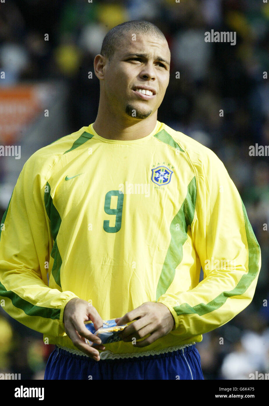 Roque Junior lines up for Brazil ahead of their 1-0 win over Jamaica, in a  friendly international at the Walkers Stadium, in Leicester Stock Photo -  Alamy