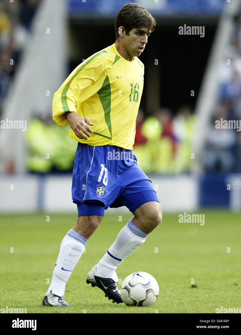 Juninho Pernambucano of Brazil during Brazil's 1-0 win over Jamaica, in a friendly international at Walkers Stadium, in Leicester. Stock Photo