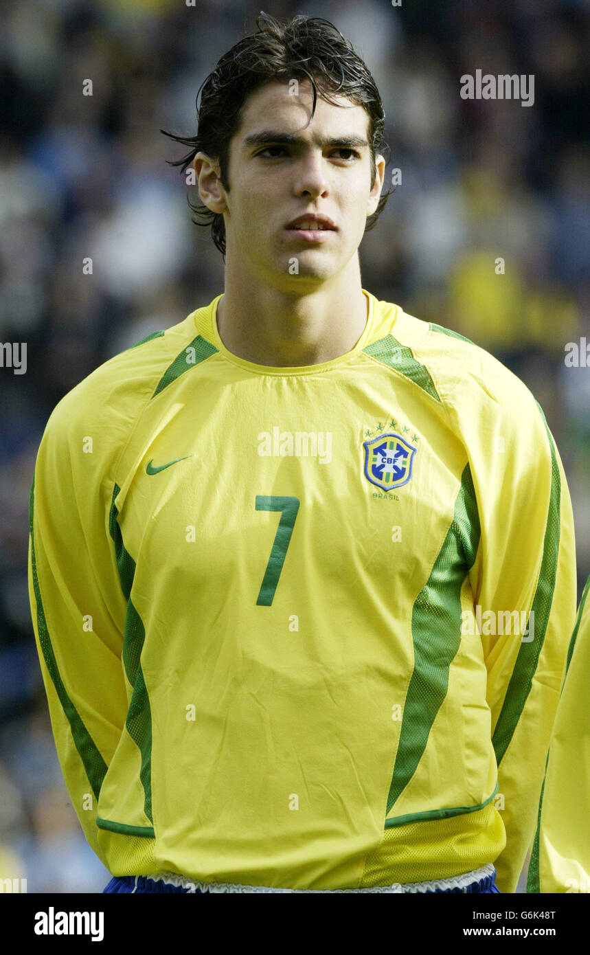 Kaka of Brazil during Brazil's 1-0 win over Jamaica, in a friendly international at Walkers Stadium, in Leicester. Stock Photo