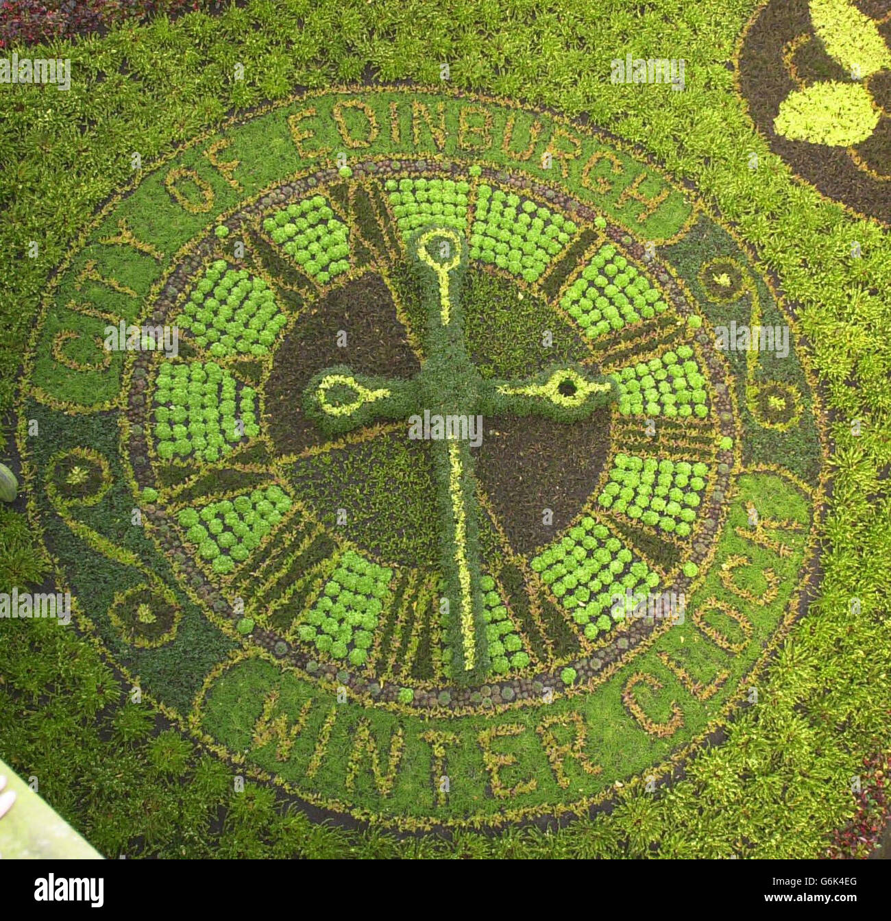 The winter clock displayed in the Princes Street Gardens, Edinburgh