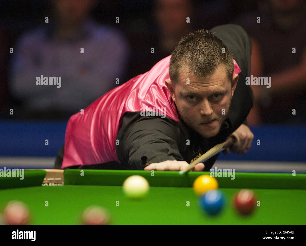 Mark Allen in action against Judd Trump during day nine of the williamhill.com UK Championships at The Barbican Centre, York. Stock Photo