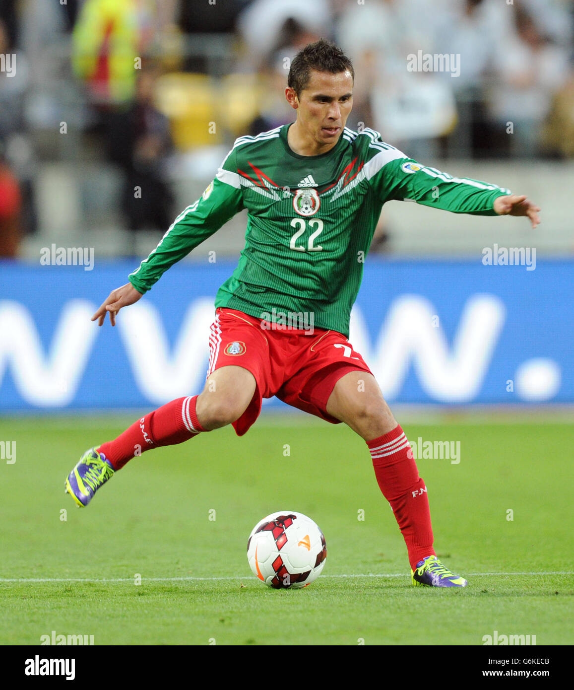 Soccer - FIFA World Cup Qualifying - Play off - Second Leg - New Zealand v Mexico - Westpac Stadium. Mexico's Paul Aguilar Stock Photo