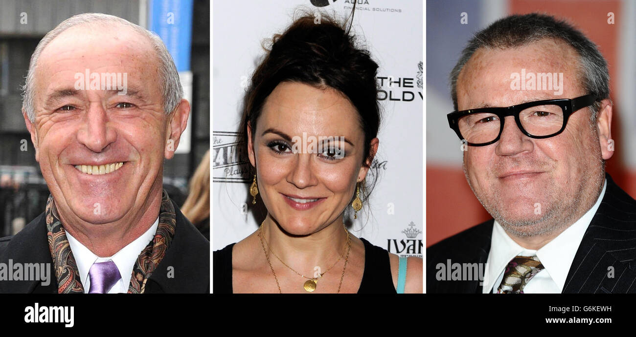 File photos of (from the left) Len Goodman, Rachael Stirling and Ray Winstone. Stock Photo