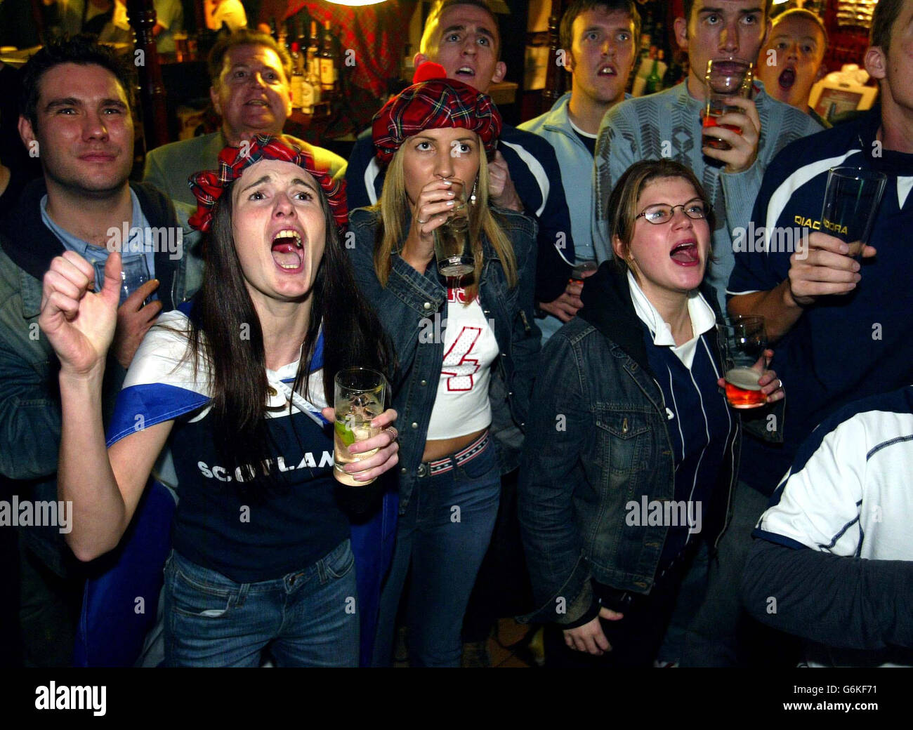 Scotland fans in Glasgow Stock Photo