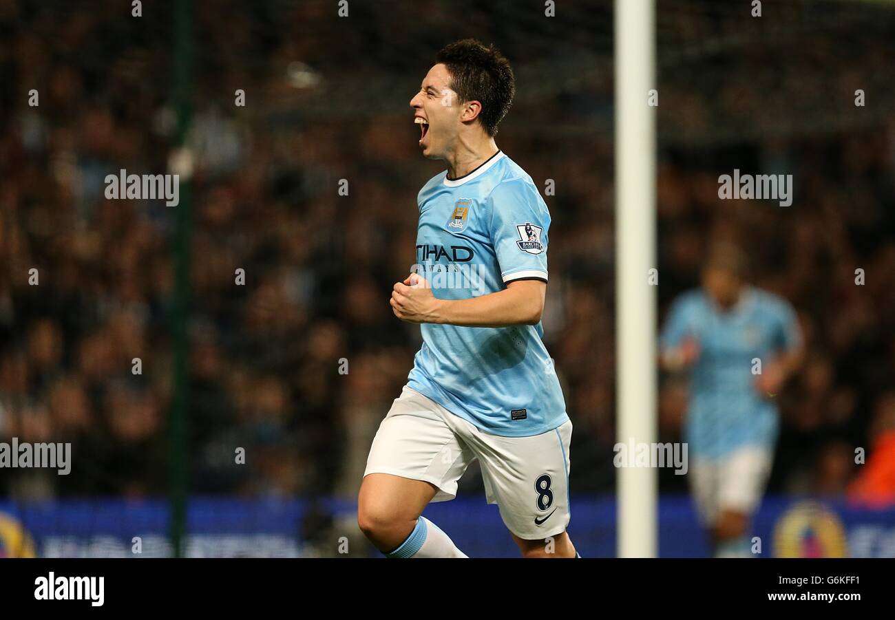 Manchester City s Samir Nasri Celebrates Scoring His Side s Third Goal Manchester City s Samir Nasri Celebrates Scoring His Side s Third Goal