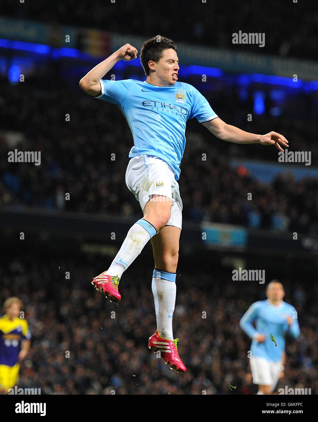 Manchester City s Samir Nasri Celebrates Scoring His Side s Third Goal Manchester City s Samir Nasri Celebrates Scoring His Side s Third Goal