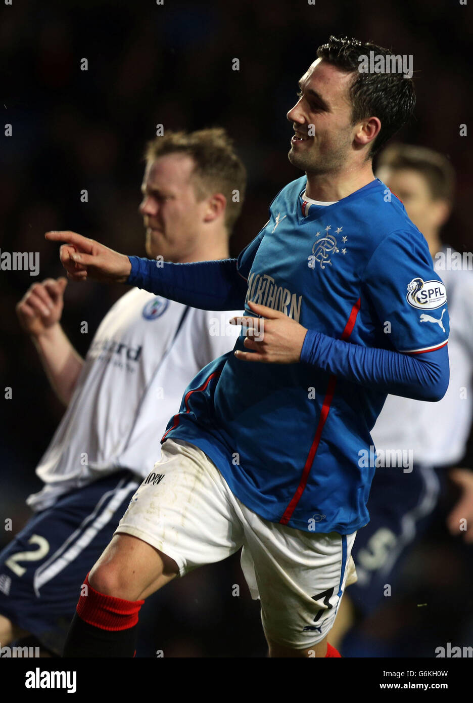 Rangers Nicky Clark celebrates his third goal against Forfar during the ...