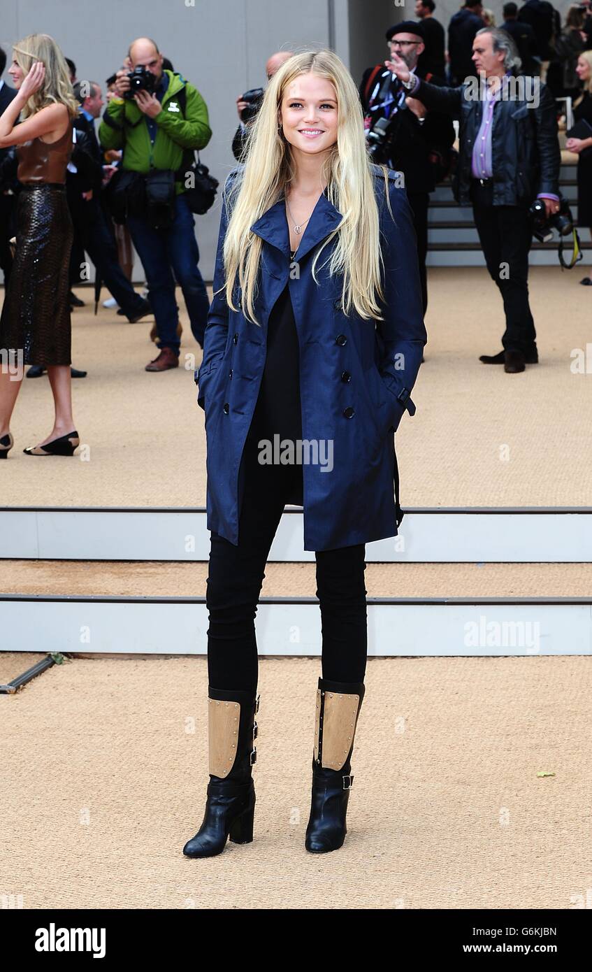 Gabriella Wilde arriving for the Burberry Prorsum Womenswear show at Kensington Gardens, Kensington Gore, London. Stock Photo