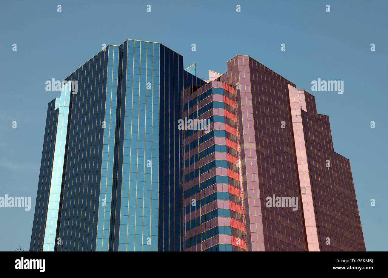 it's a photo of photo of office towers in kowloon in Hong Kong Stock Photo