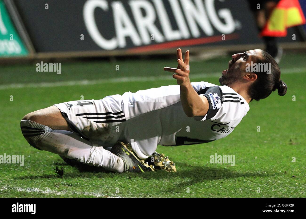 Swansea citys chico celebrates after scoring his teams opening goal hi ...