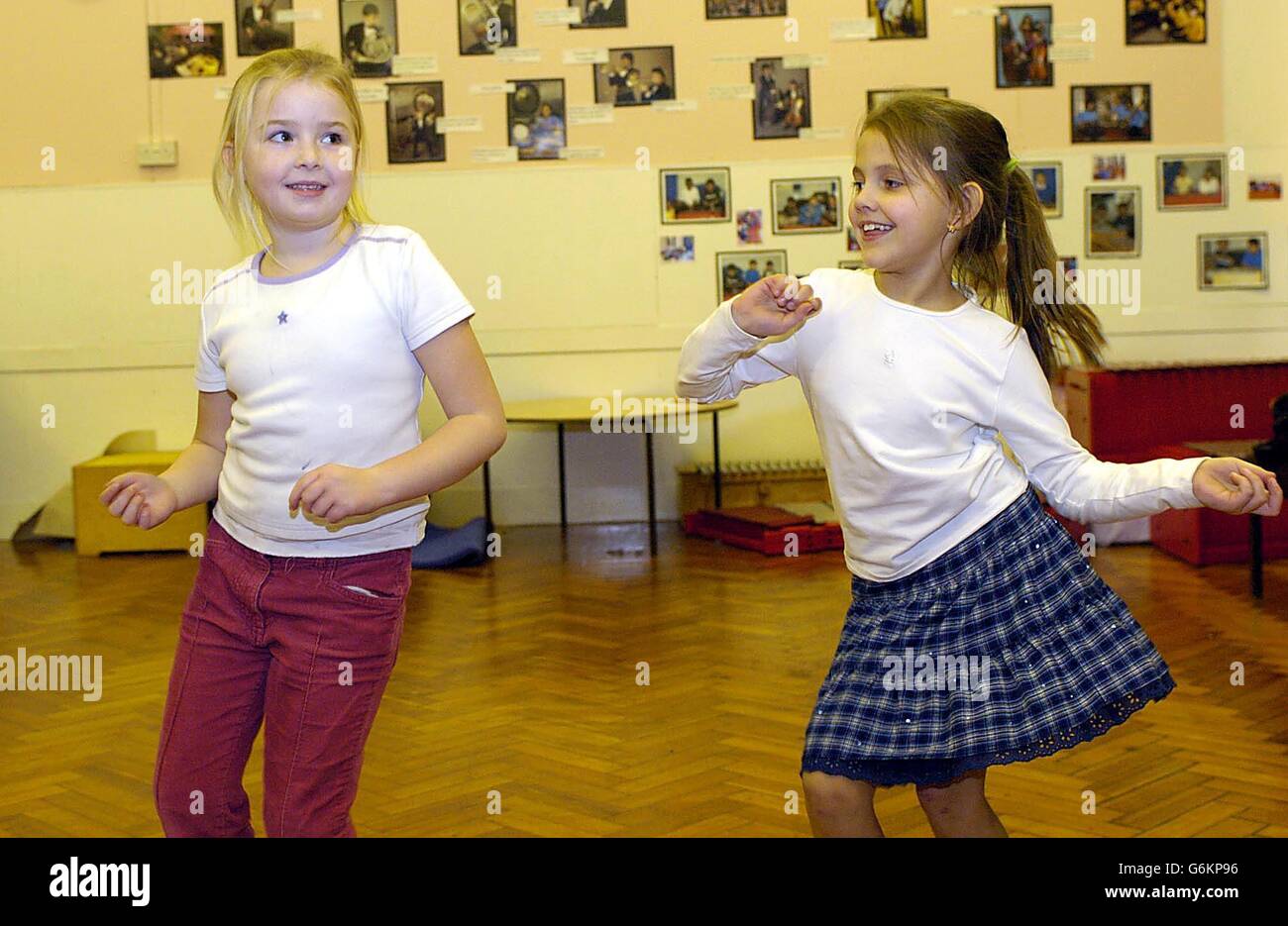 Pupils at the after school dance club at Wellington Primary School, east London, which has been named as one of the most improved schools in England in the national league tables. When headteacher Margaret Libreri arrived in April 2001, the school was failing badly enough to have been placed on 'special measures' by education watchdog Ofsted. But under Ms Libreri, who had already rescued another failing school in the borough, it was taken off the list the following November. Stock Photo