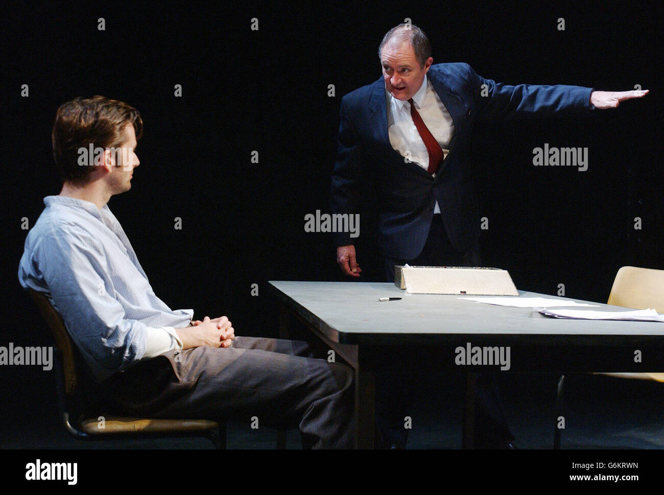 Actors David Tennant (left) and Jim Broadbent (right) during a