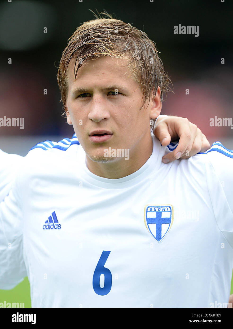 Soccer - 2015 UEFA Under 21 Qualifying - Wales Under 21's v Finland Under 21's - Bookpeople Stadium. Robin Lod, Finland. Stock Photo