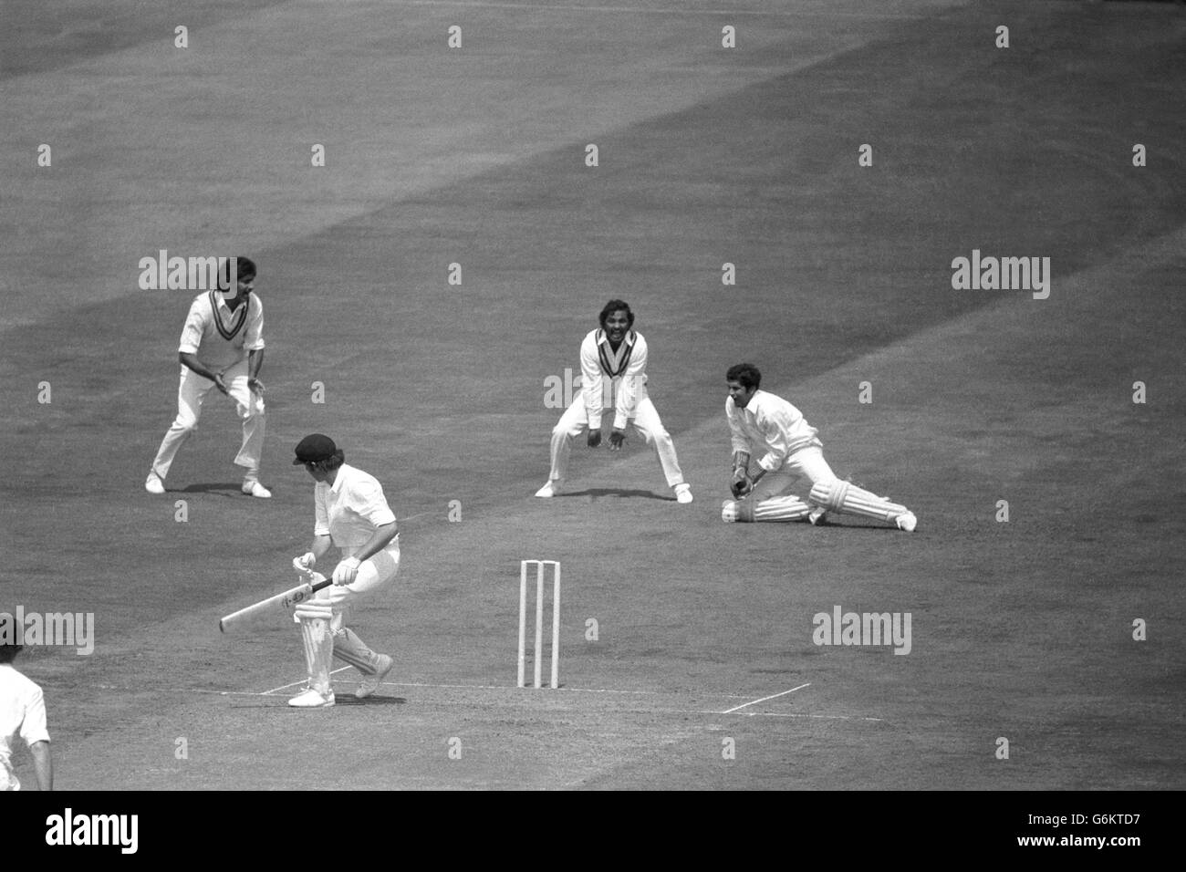 Cricket - Prudential Cup - Australia v Pakistan - Headingley, Leeds. Rick McCosker is caught behind wicket by Wasim Bari off Malik bowling. Stock Photo