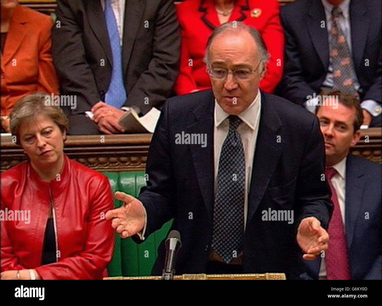 Video grab of the Conservative leader Michael Howard during Prime Minister's Questions at the House of Commons, London. Stock Photo