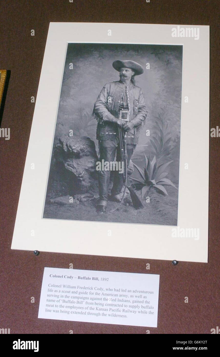 A portrait of Buffalo Bill that was viewed by Queen Elizabeth II and US President George Bush during a tour of the Queen's Gallery at Buckingham Palace, at the start of the President's state visit to Britain. Later, Mr Bush was going on to make a speech at the Banqueting Hall in Whitehall and visit the US Embassy. Stock Photo