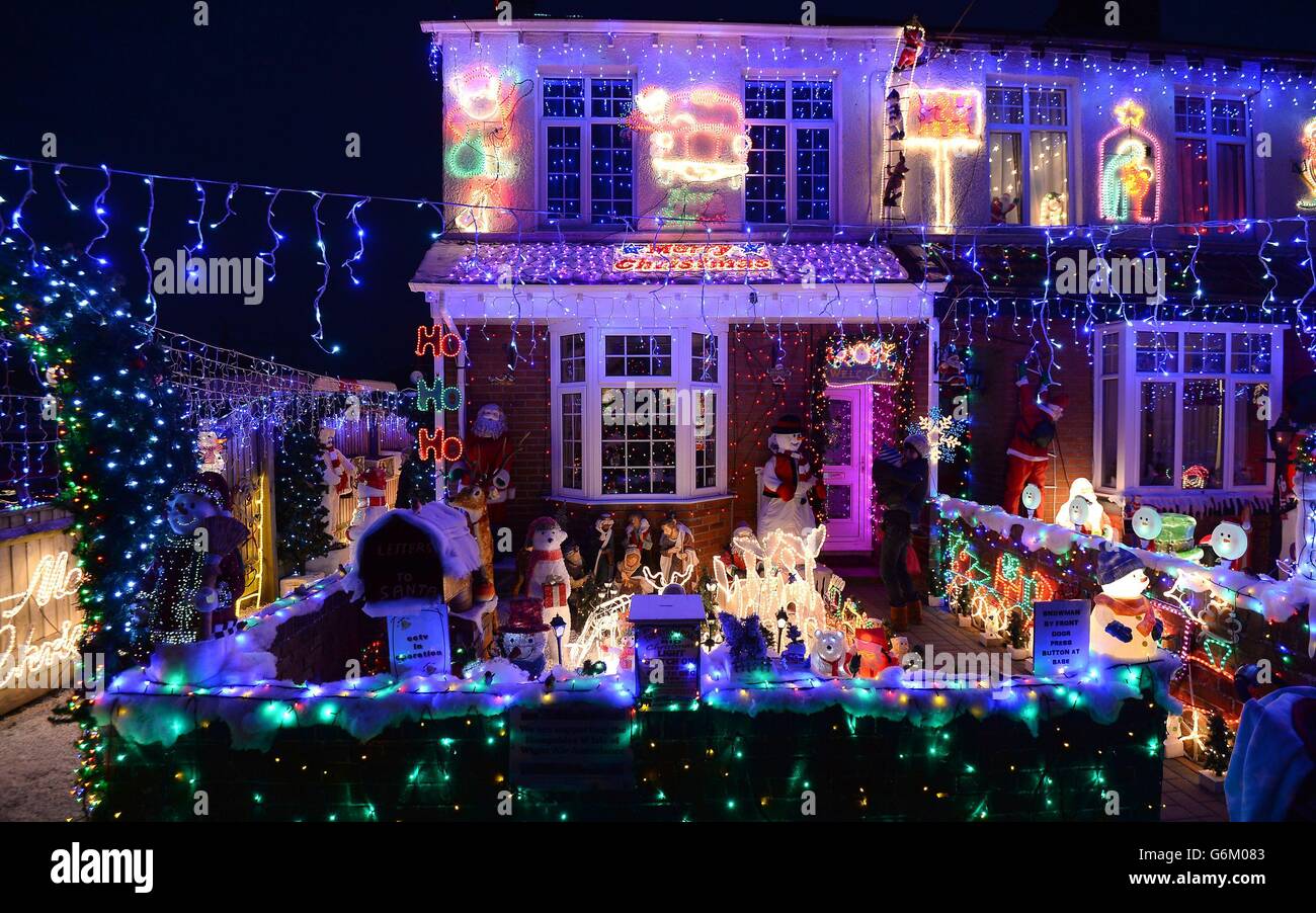 Christmas lights in New Milton Stock Photo Alamy