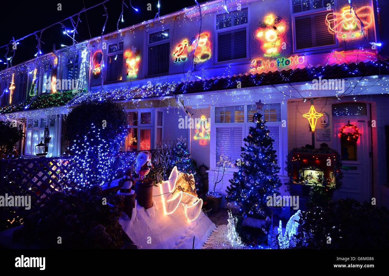 Christmas lights in New Milton Stock Photo Alamy